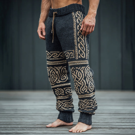 Men's Viking Tribal Celtic Art Cozy Knit Pants artswardrobe
