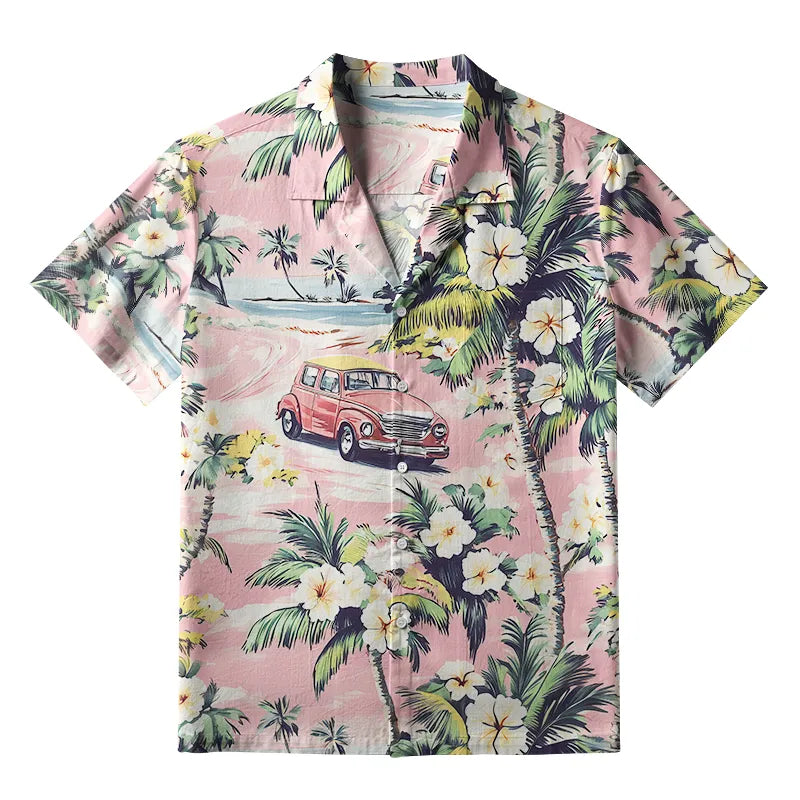 Beachside Vintage Ride Aloha Hawaiian Shirt elevenforest