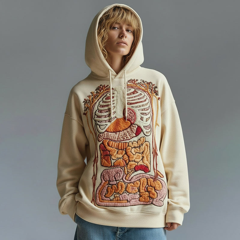 Comstylish Vintage Halloween Anatomy Art Hoodie