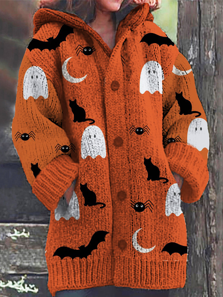 Halloween Ghost Cardigan Sweater artswardrobe
