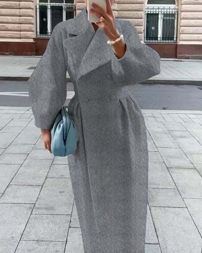 LP | Cappotto in lana vintage con maniche a lanterna e risvolti