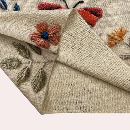 Maglione in cotone con insetti e fiori lavorati a maglia multicolori