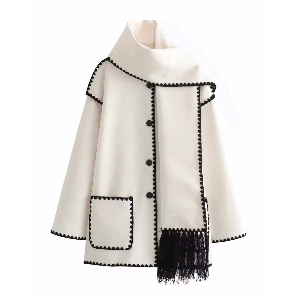 LP | giacca ampia con nappe a foulard