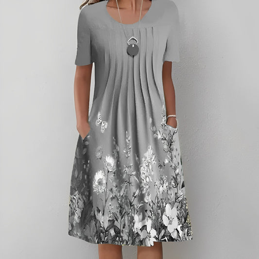 ER | Abito midi con stampa floreale