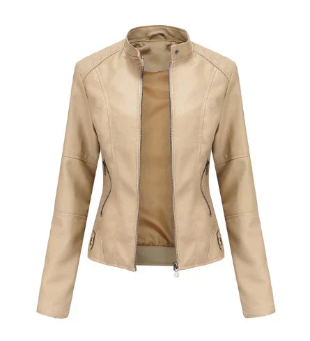 LP | Giacca in pelle da donna con Mao