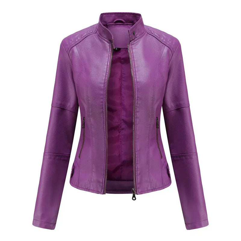 LP | Giacca in pelle da donna con Mao