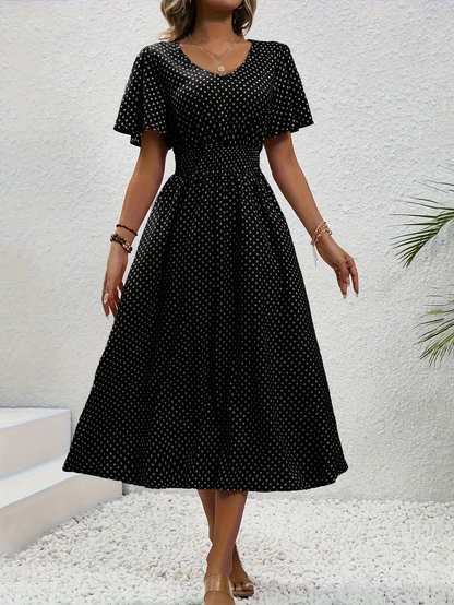 ER | Abito casual stampato con maniche corte