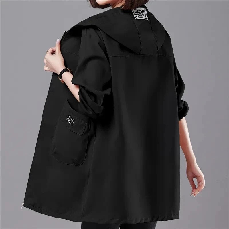 JO | Cappotto lungo primaverile con cappuccio