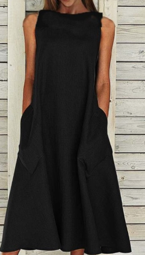 ER | Abito elegante in cotone con linea ad A