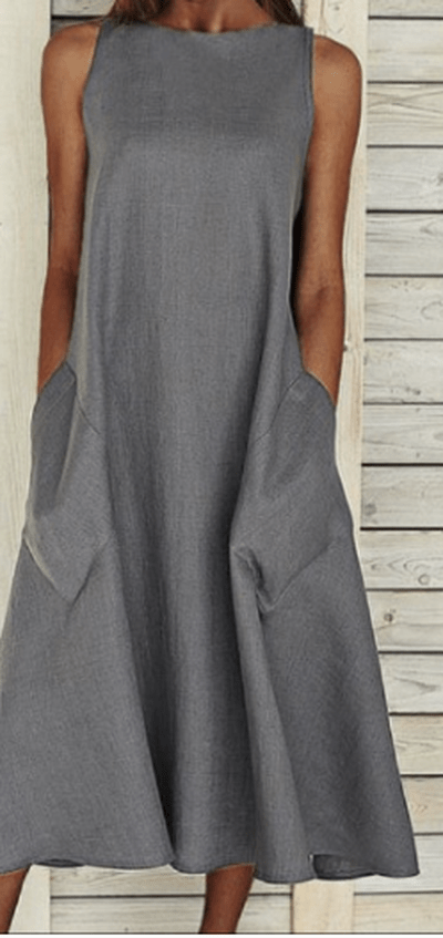ER | Abito elegante in cotone con linea ad A