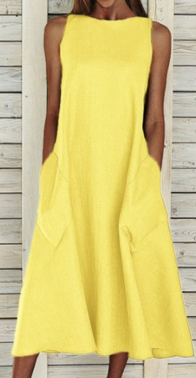 ER | Abito elegante in cotone con linea ad A