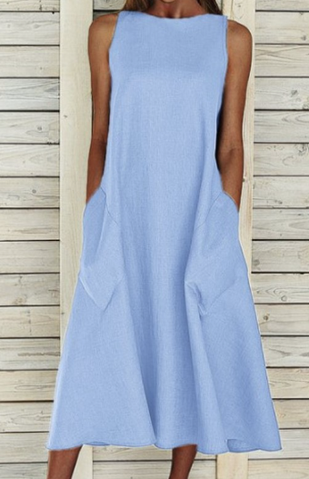 ER | Abito elegante in cotone con linea ad A