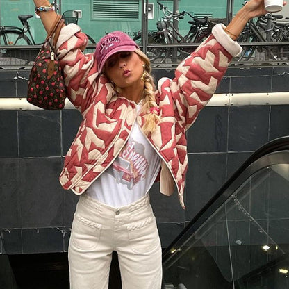 LP | elegante giacca trapuntata stampata