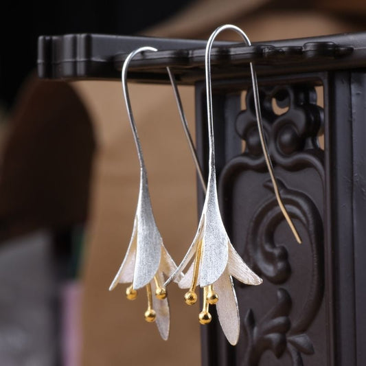 Argento Orecchino bellissimo con stile unico