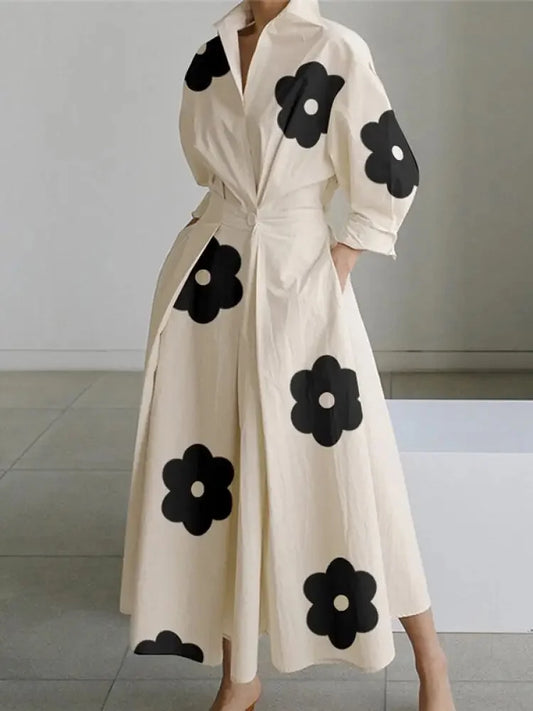 ER | Maxi abito con stampa a colori