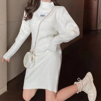 LP | Abito a due pezzi con maniche a buffet e gilet a foulard