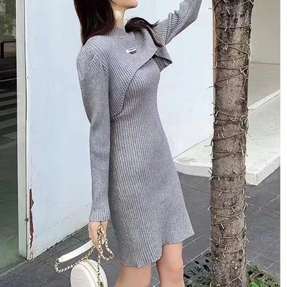 LP | Abito a due pezzi con maniche a buffet e gilet a foulard