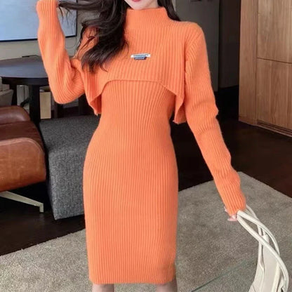 LP | Abito a due pezzi con maniche a buffet e gilet a foulard