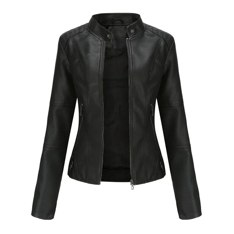 LP | Giacca in pelle da donna con Mao