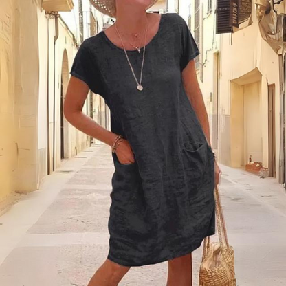 ER | Abito elegante da donna con scollatura rotonda