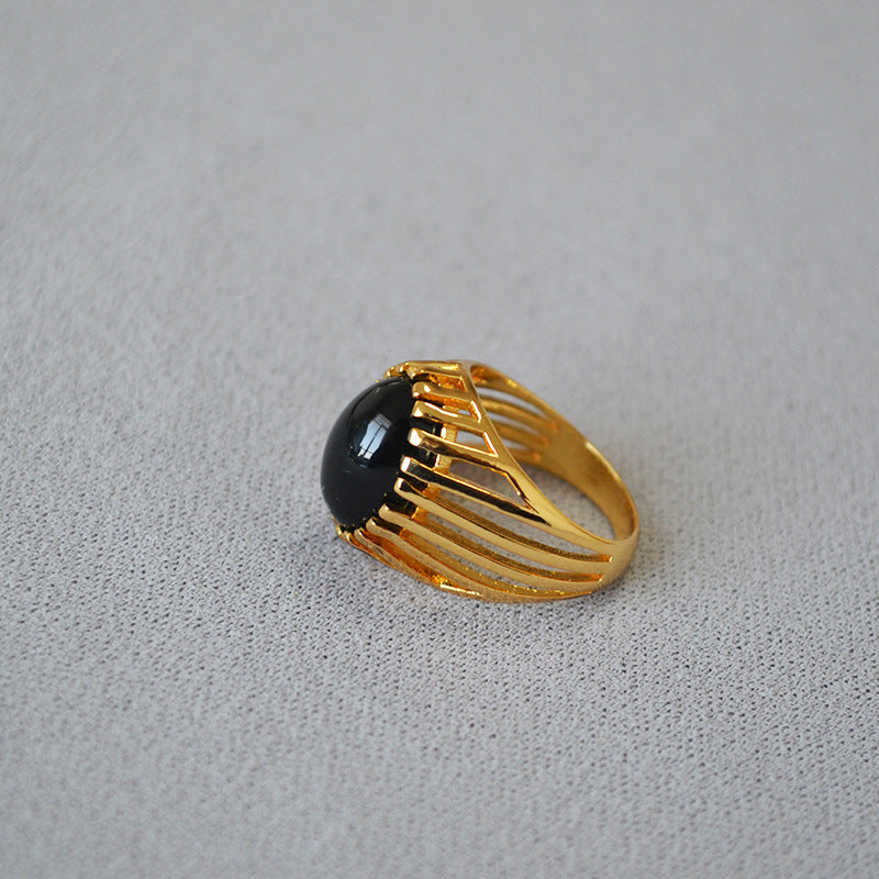 Oro Anello artigianale delicato