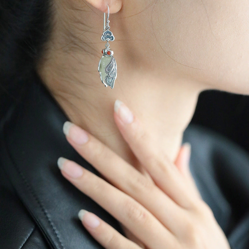 Argento Orecchino artigianale delicato