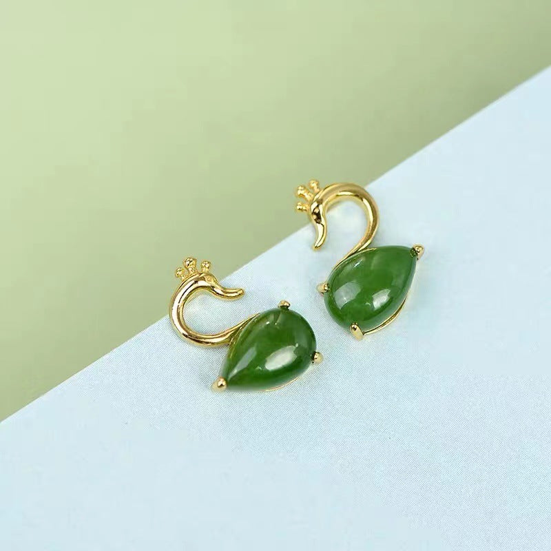 Oro Orecchino bellissimo con stile unico