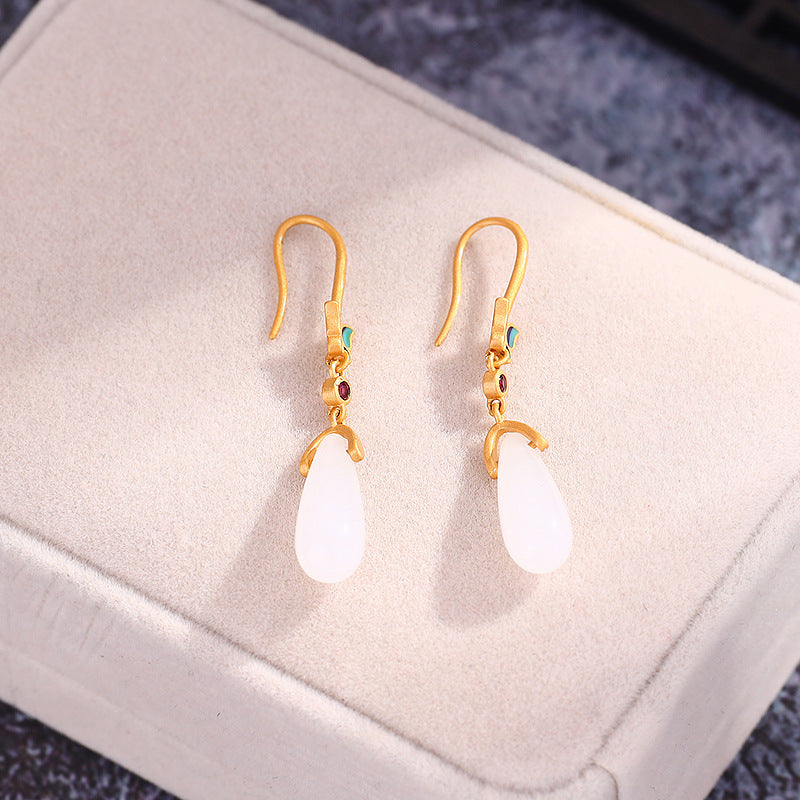 Oro Orecchino bellissimo con stile unico