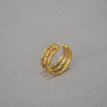 Oro Anello artigianale delicato