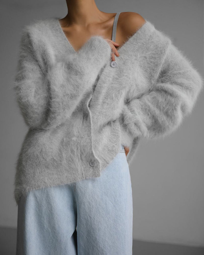 KS | Cardigan a maniche lunghe con spalle cadenti
