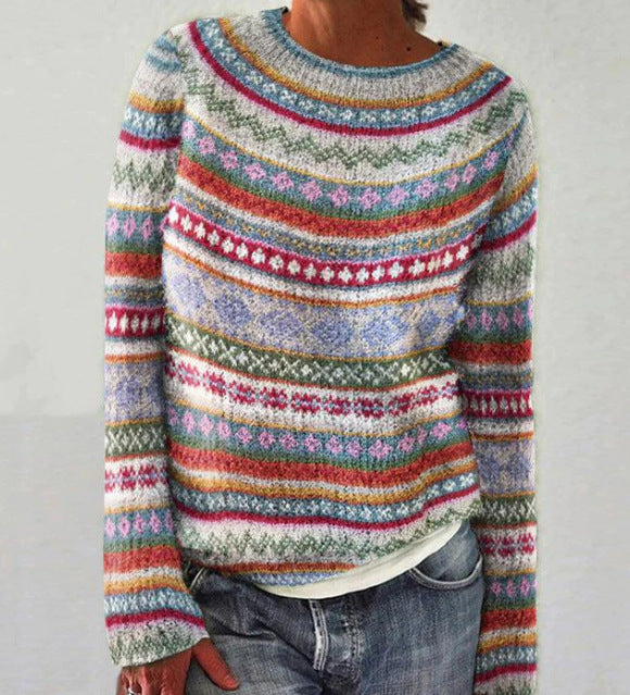 Maglione lavorato a maglia con motivo vintage
