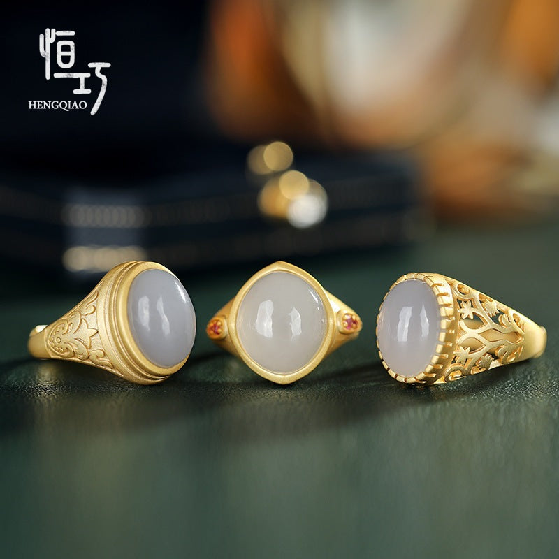 Oro Anello artigianale delicato