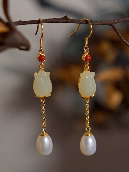 Oro Orecchino bellissimo con stile unico