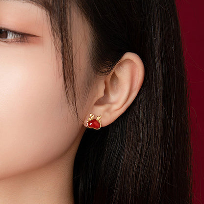 Oro Orecchino bellissimo con stile unico