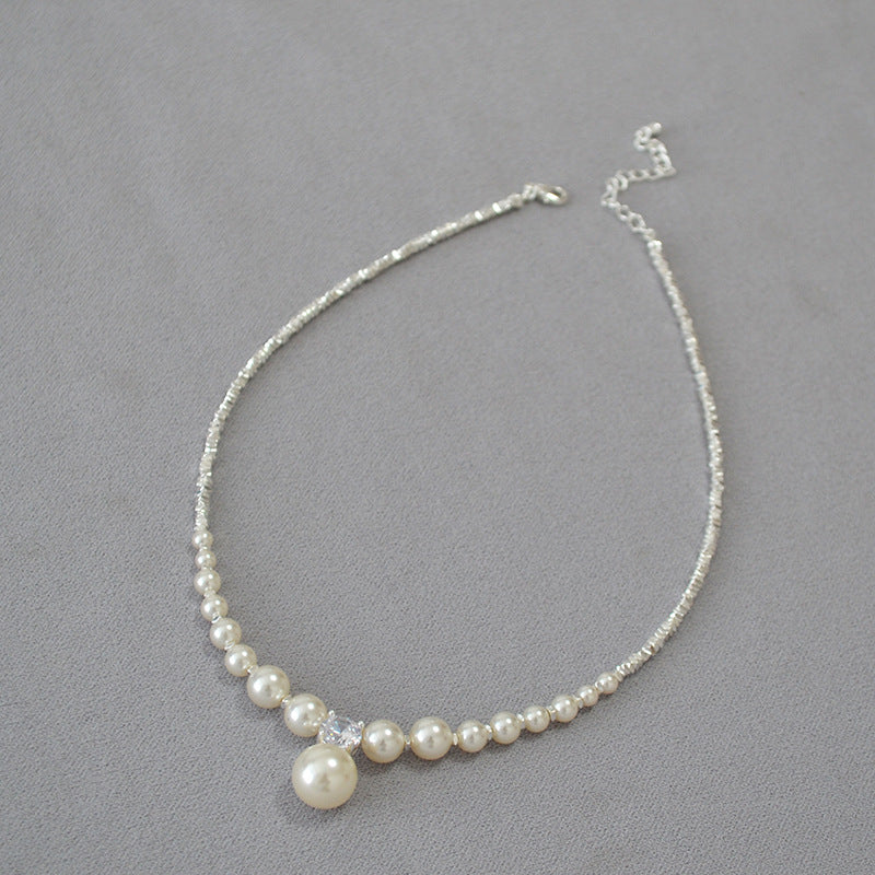 Argento Collana artigianale delicato