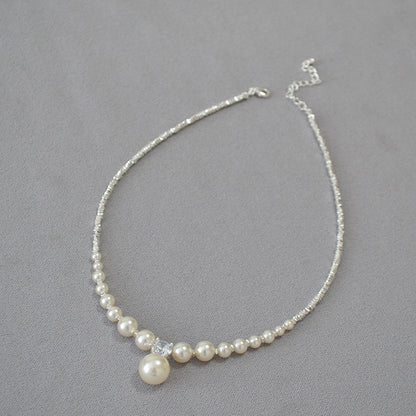 Argento Collana artigianale delicato