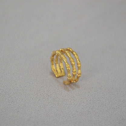 Oro Anello artigianale delicato
