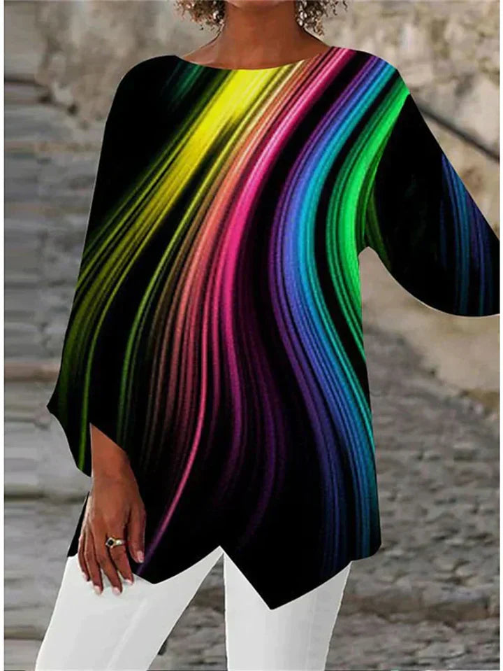 LP | Elegante blusa a maniche lunghe con stampa geometrica