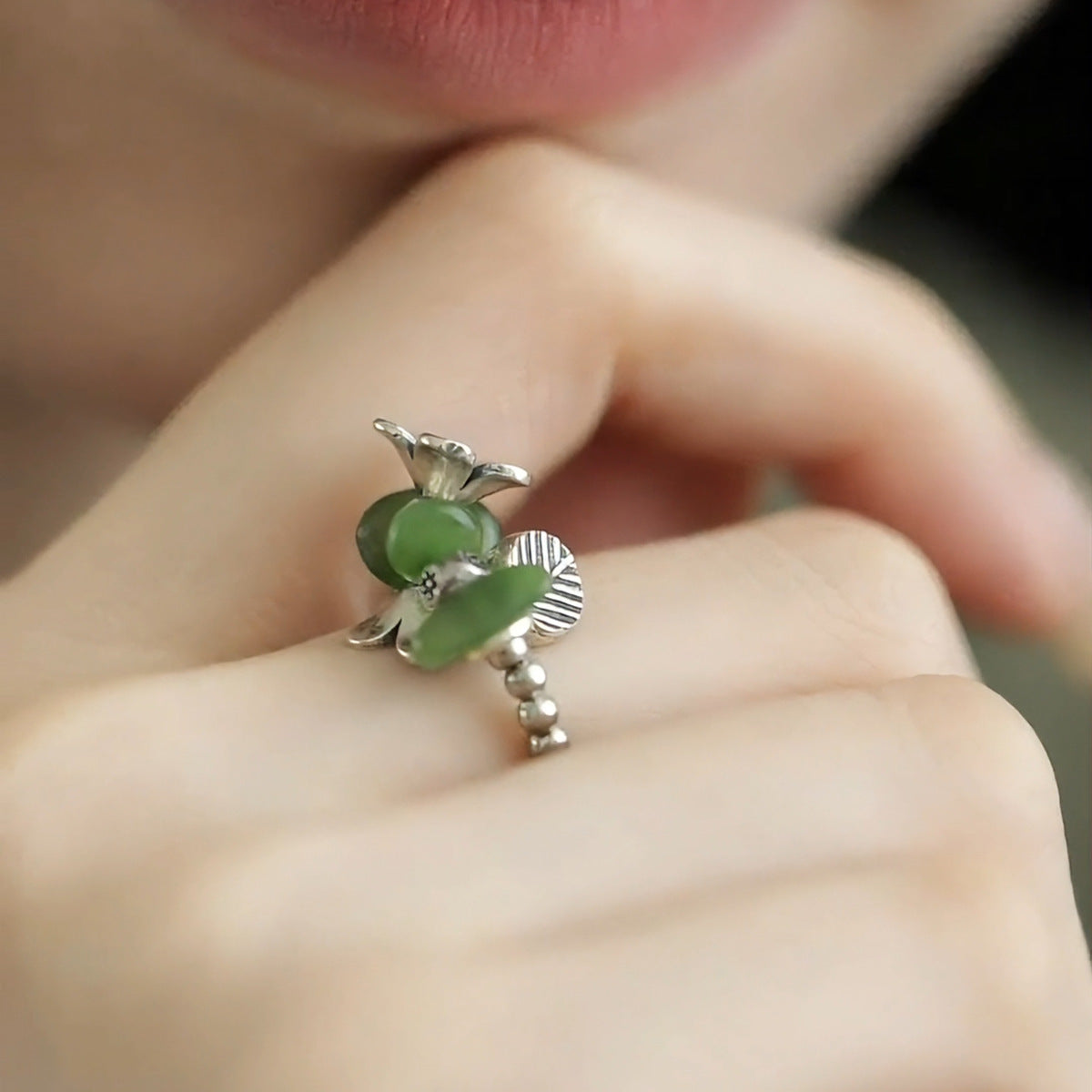 Argento Anello bellissimo con stile unico