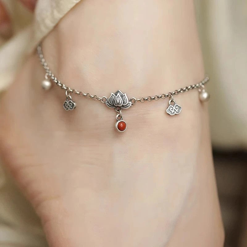 Argento Cavigliera artigianale delicato