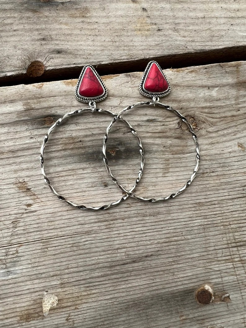 Argento Orecchino bellissimo con stile unico