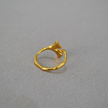 Oro Anello artigianale delicato