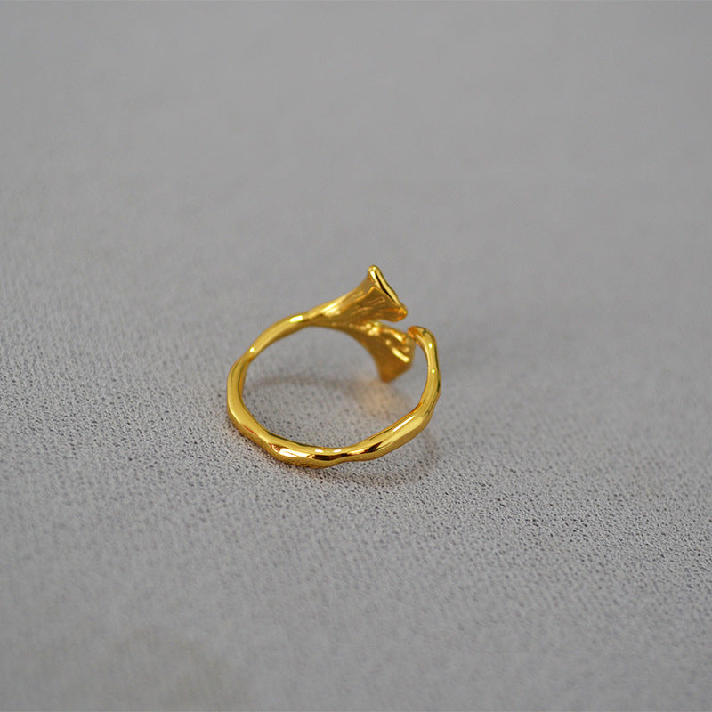 Oro Anello artigianale delicato