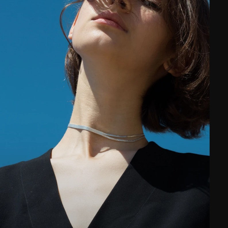 Argento Collana artigianale delicato