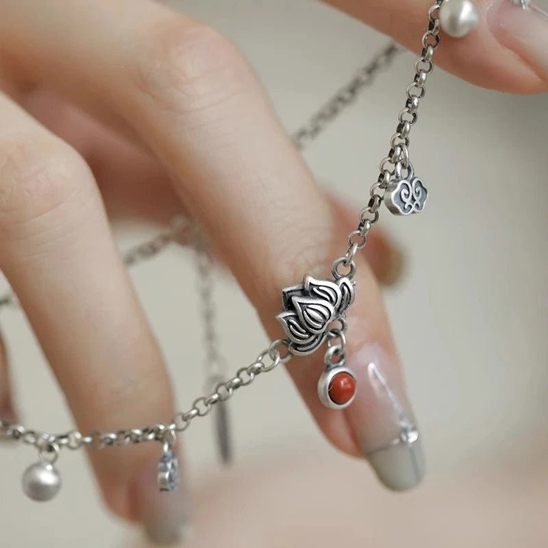 Argento Cavigliera artigianale delicato