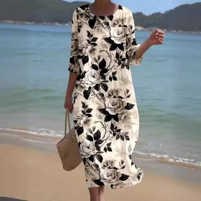 ER | Maxi abito con motivo floreale