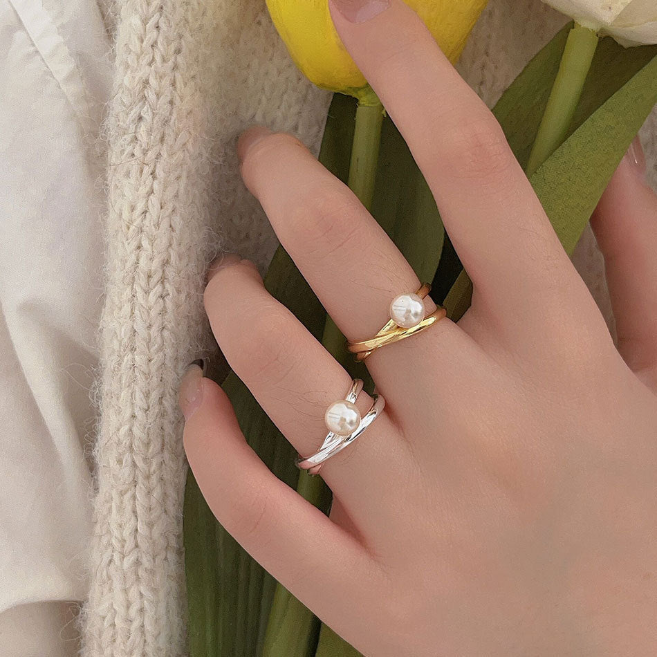 Perla Anello bellissimo con stile unico