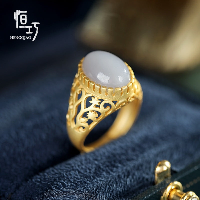 Oro Anello artigianale delicato