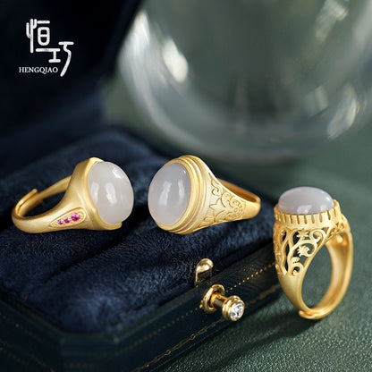 Oro Anello artigianale delicato