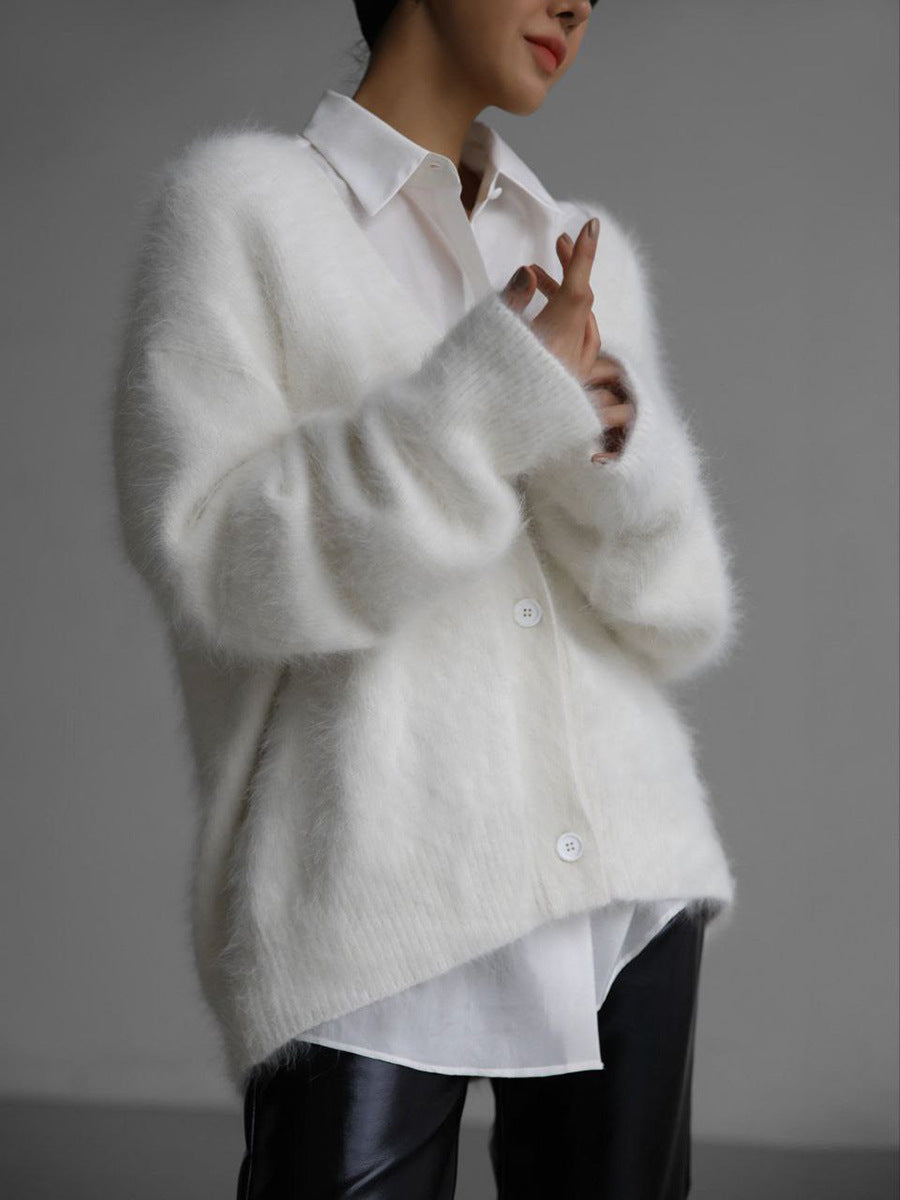 KS | Cardigan a maniche lunghe con spalle cadenti